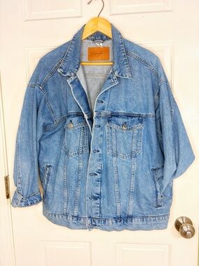 Oversized Light Blue Denim Jacket - Casual Women’s Jean Coat